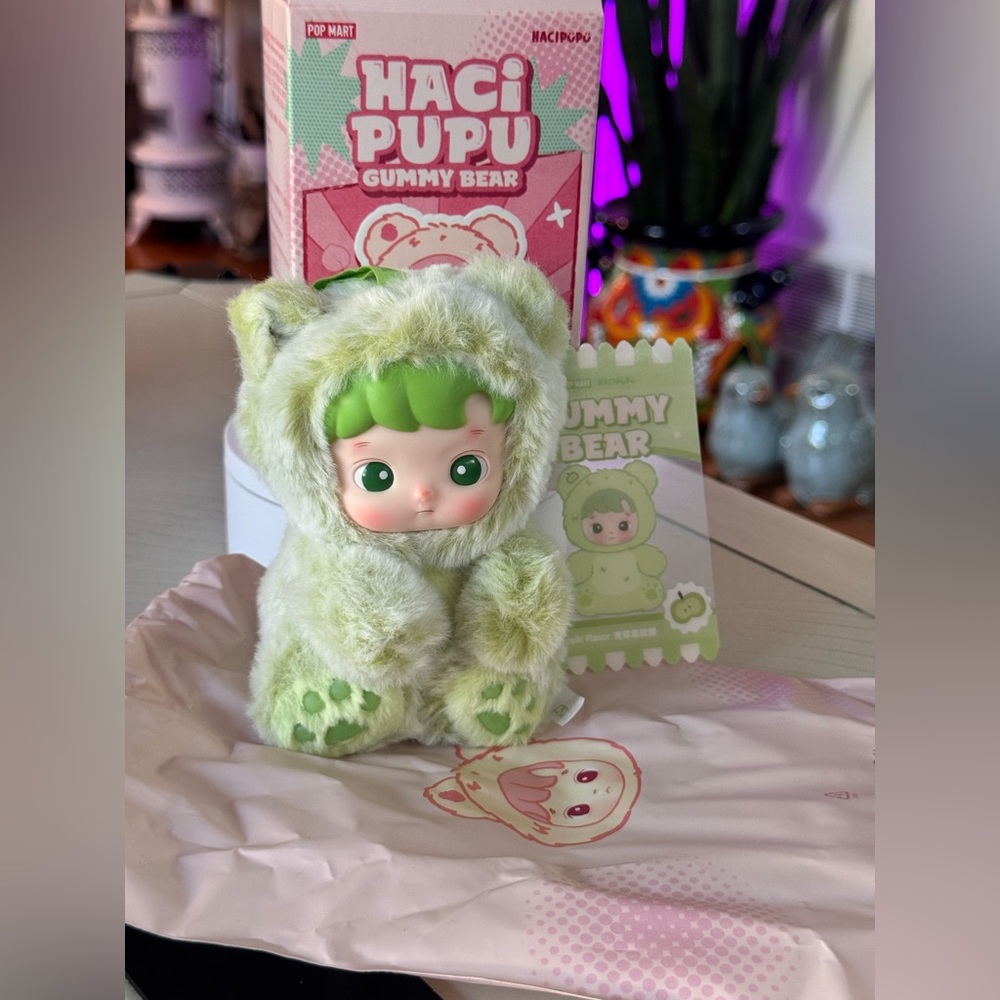 Hachi Gummy Bear Plush Poo Poo Green Collectible Toy Cute Kawaii